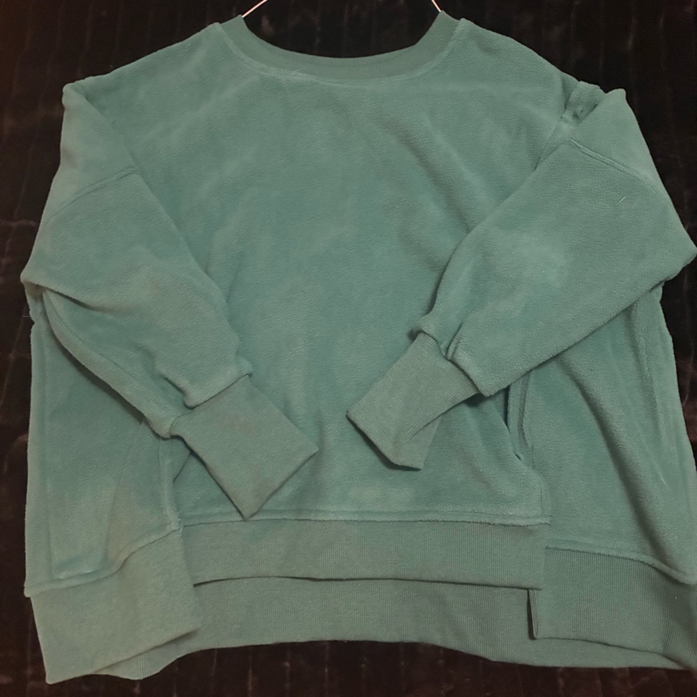 Teal Pink Lily Oversized Women's Sweater